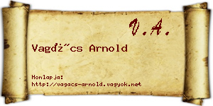 Vagács Arnold névjegykártya