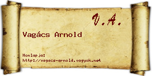 Vagács Arnold névjegykártya