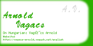 arnold vagacs business card